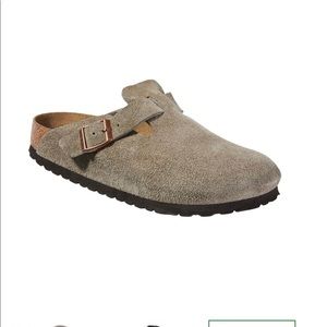 NWT Boston taupe suede Birkenstocks